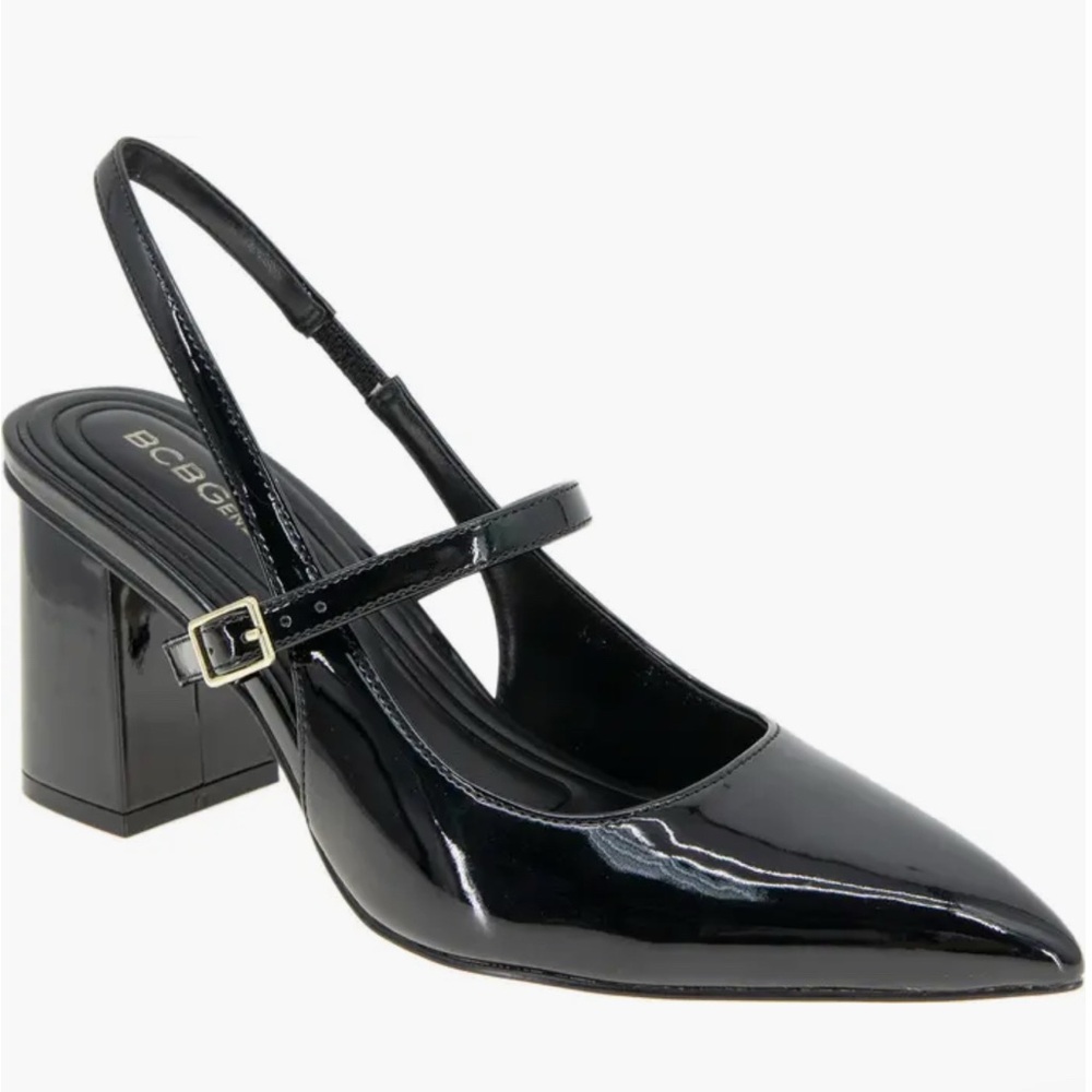 BCBG Gillian Black Slingback Heels